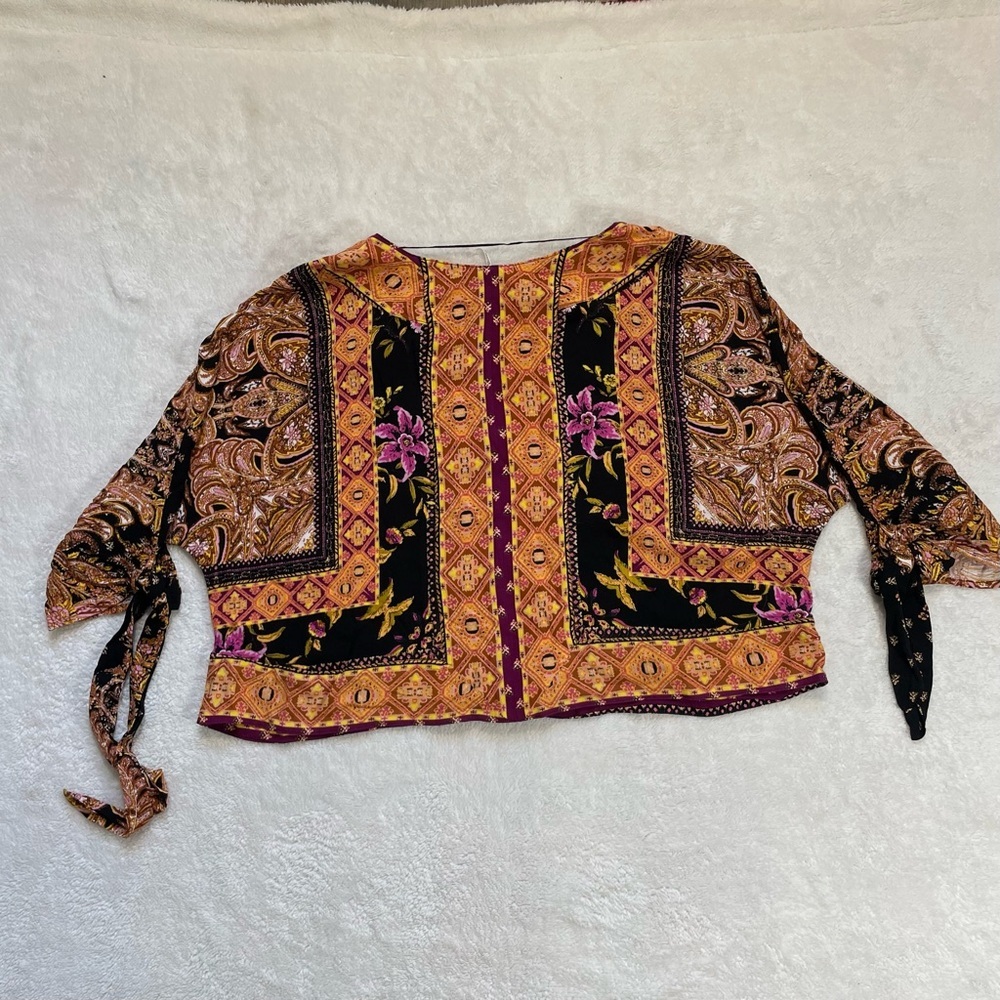Free People Small Catch Me If You Can Kimono / Tunic in Dark Combo Long Sleeve - Picture 8 of 13